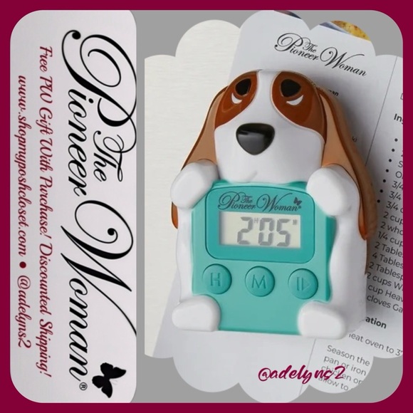 🌺 New Pioneer Woman Charlie Hound Dog Kitchen Timer - Picture 2 of 5
